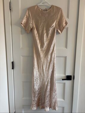 Third Form NWT River Bed Bias Midi Tee Dress in Champagne